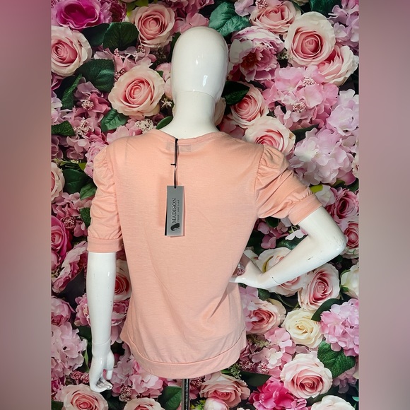 Madison Size Medium M Valentina Rhinestone Heart Tassels Pink Love Top NWT - Picture 8 of 12